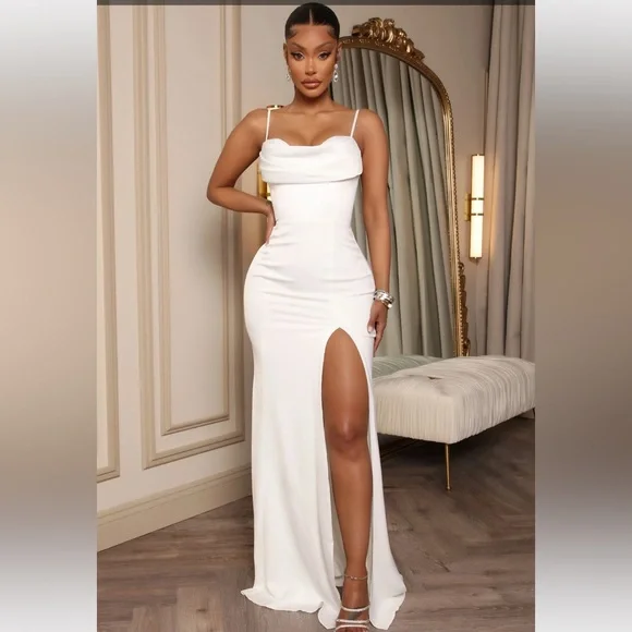 FASHION NOVA White Maxi Dress ‘Be Your Girl’ - Picture 4 of 4